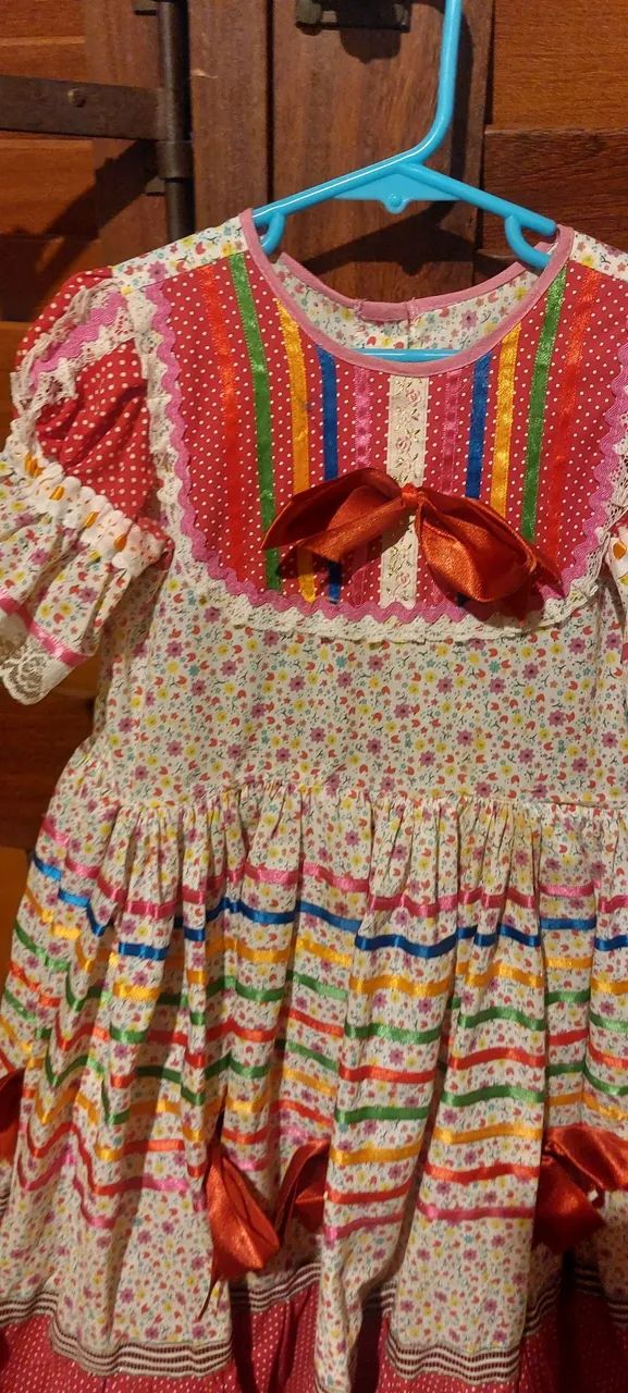 Vestido Infantil Festa Junina Colorido - Foto 3