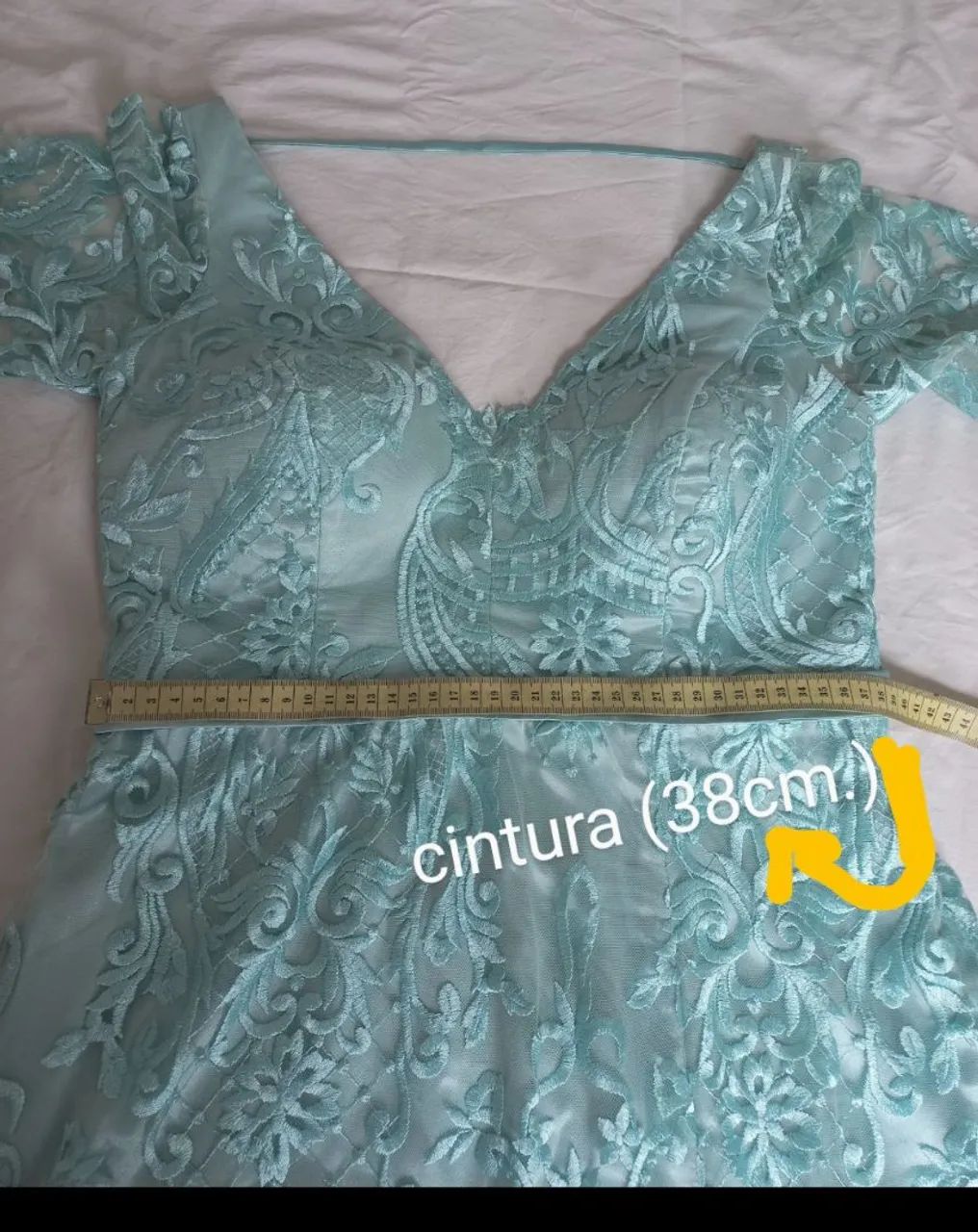 Vestido longo cor verde tiffany  - Foto 3