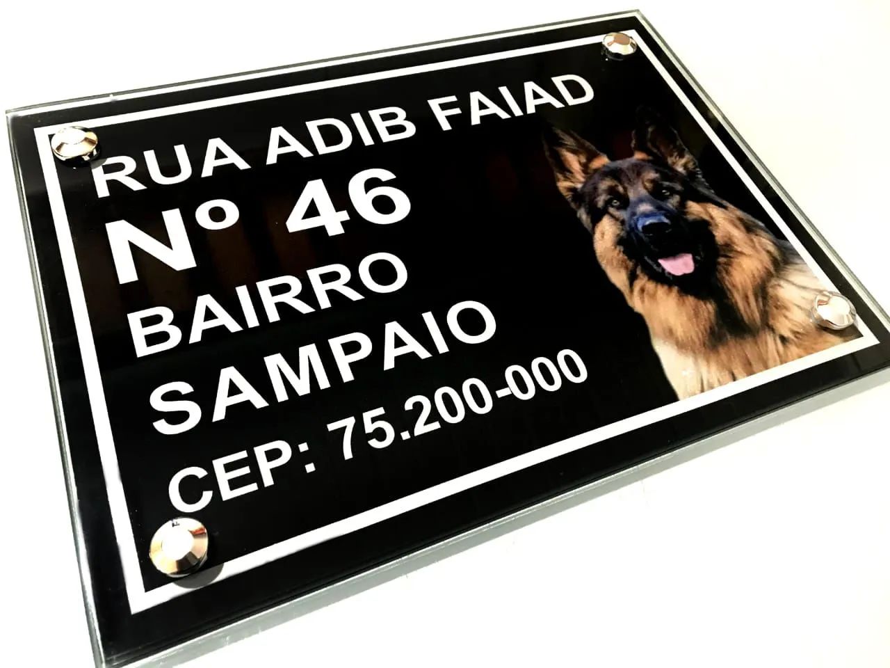Placa de endereço vidro - Foto 2