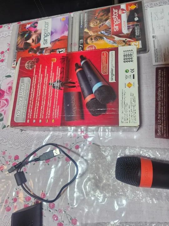 Microfones sem fio SINGSTAR PS2 PS3 PS4 - wireless kit Barato  - Foto 3