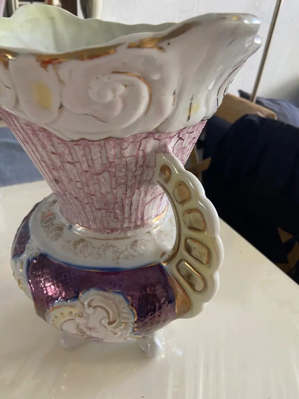 Ânfora antiga de porcelana policromada, - Foto 4