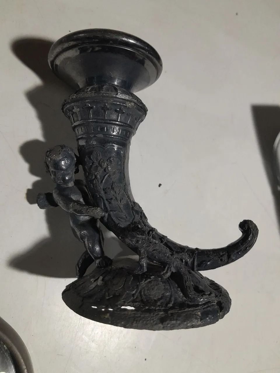 Castiçal antigo peça única começo do século XX 