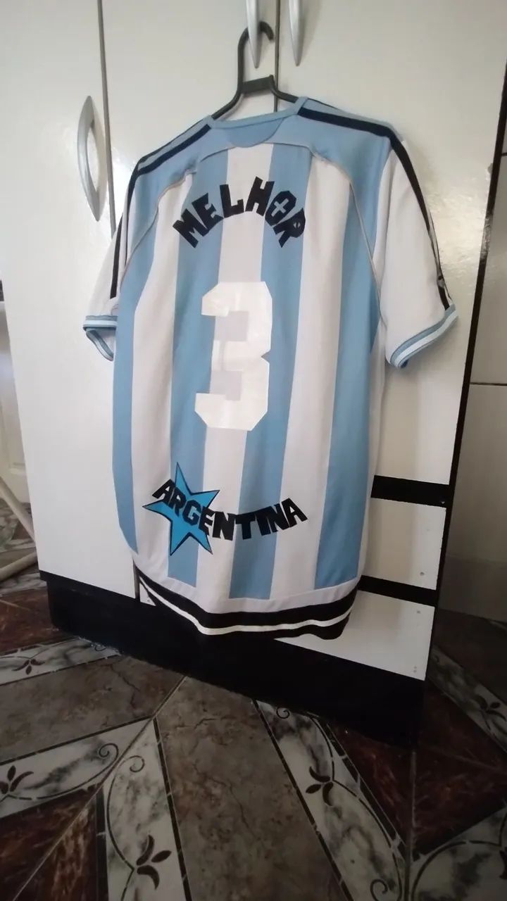 Camisa Argentina Adidas - Azul e Branca - Foto 3