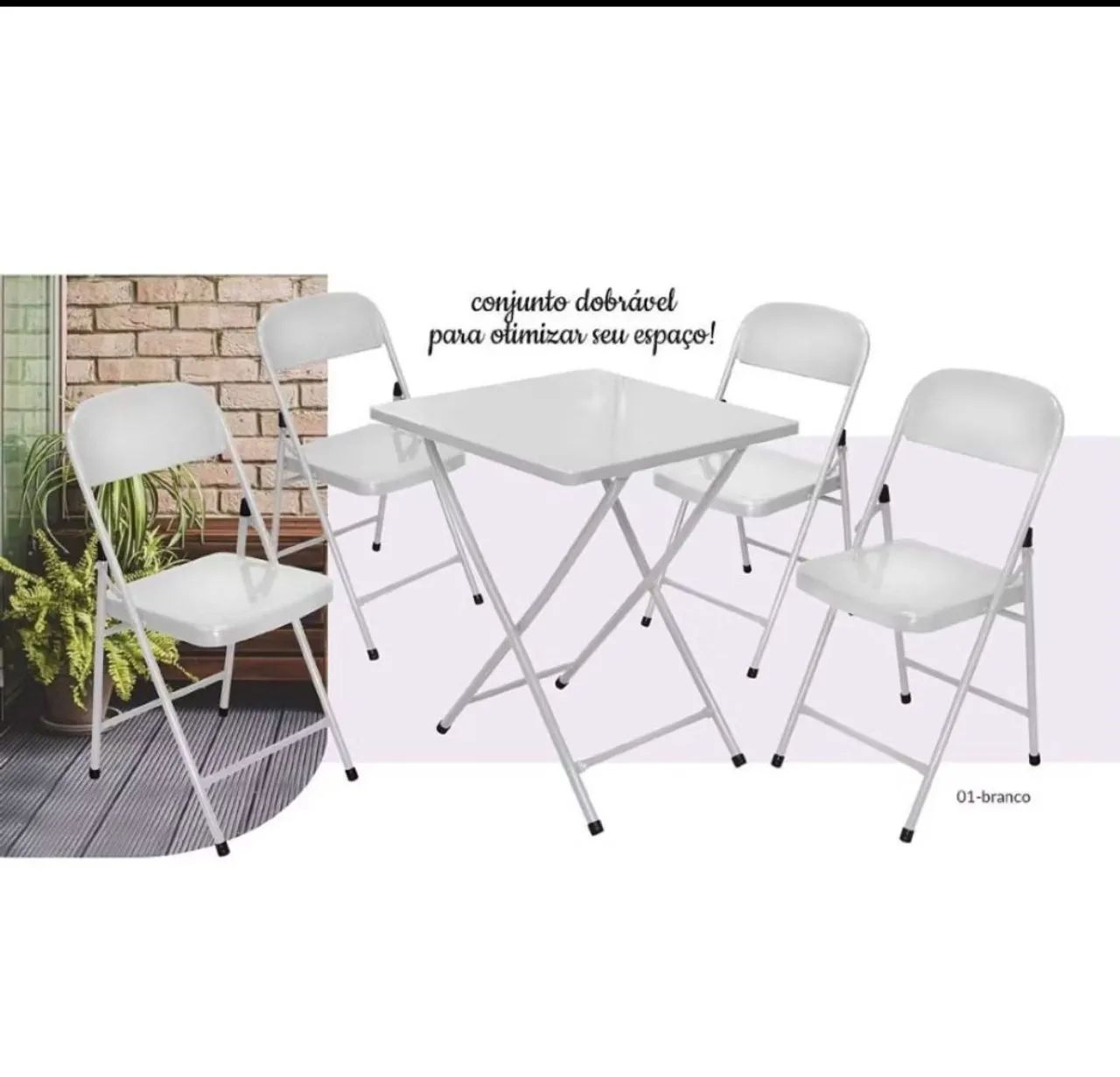 Conjunto de Mesa e Cadeiras Dobráveis para Restaurante