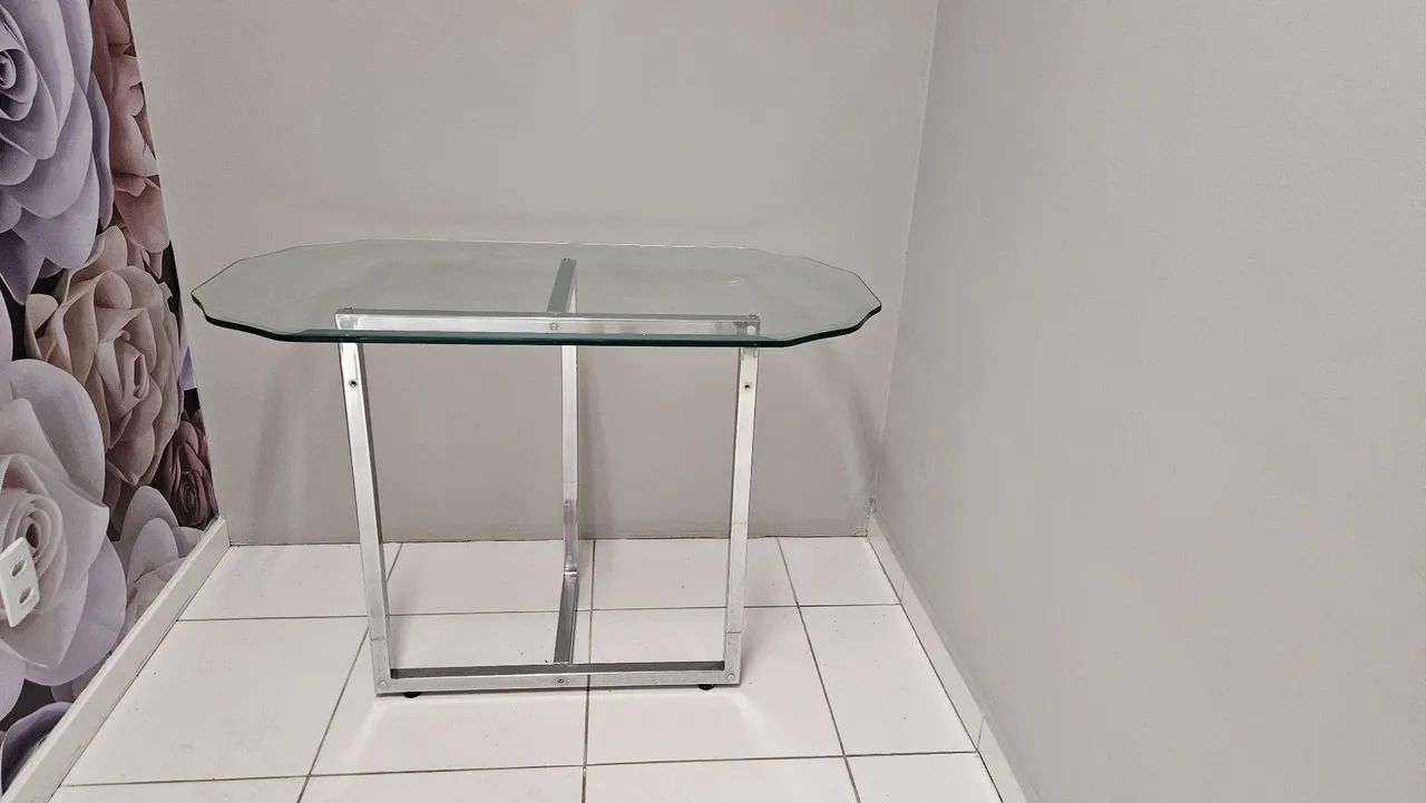 Mesa de centro em vidro e aço inox - Foto 2