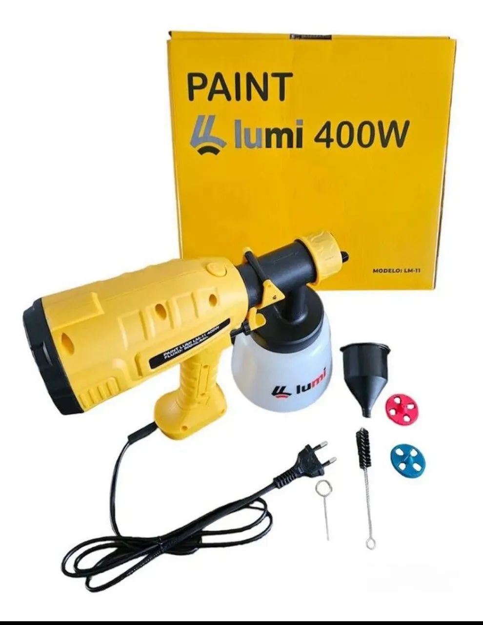 Pistola de pintura elétrica 400w 110v reservatório 800ml