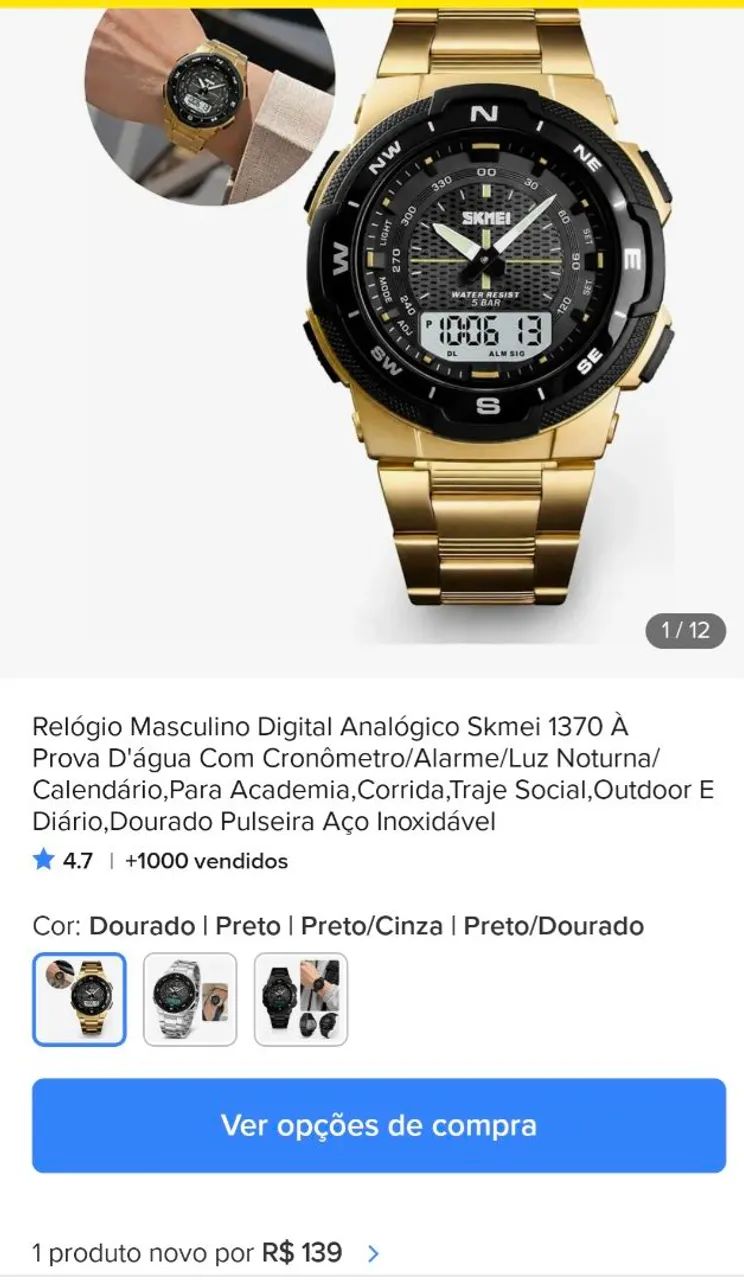 Relógio Skmei - Masculino  - Foto 3