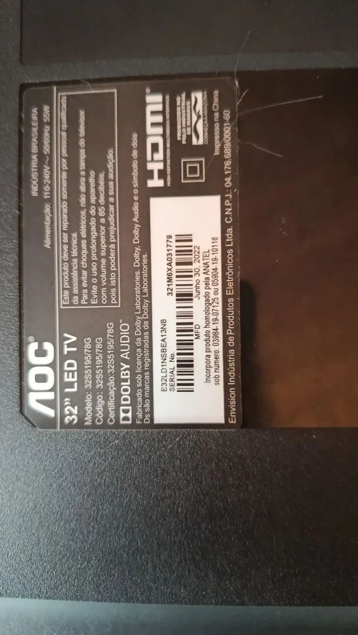 tv 32 polegadas AOC, Roku tv (venda das peças) - Foto 2