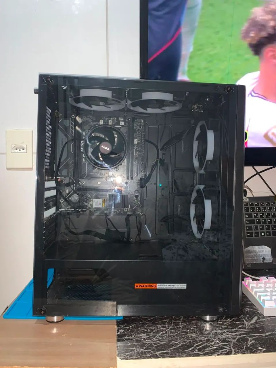 PC com gabinete, placa-mãe Maxsun challenger B650