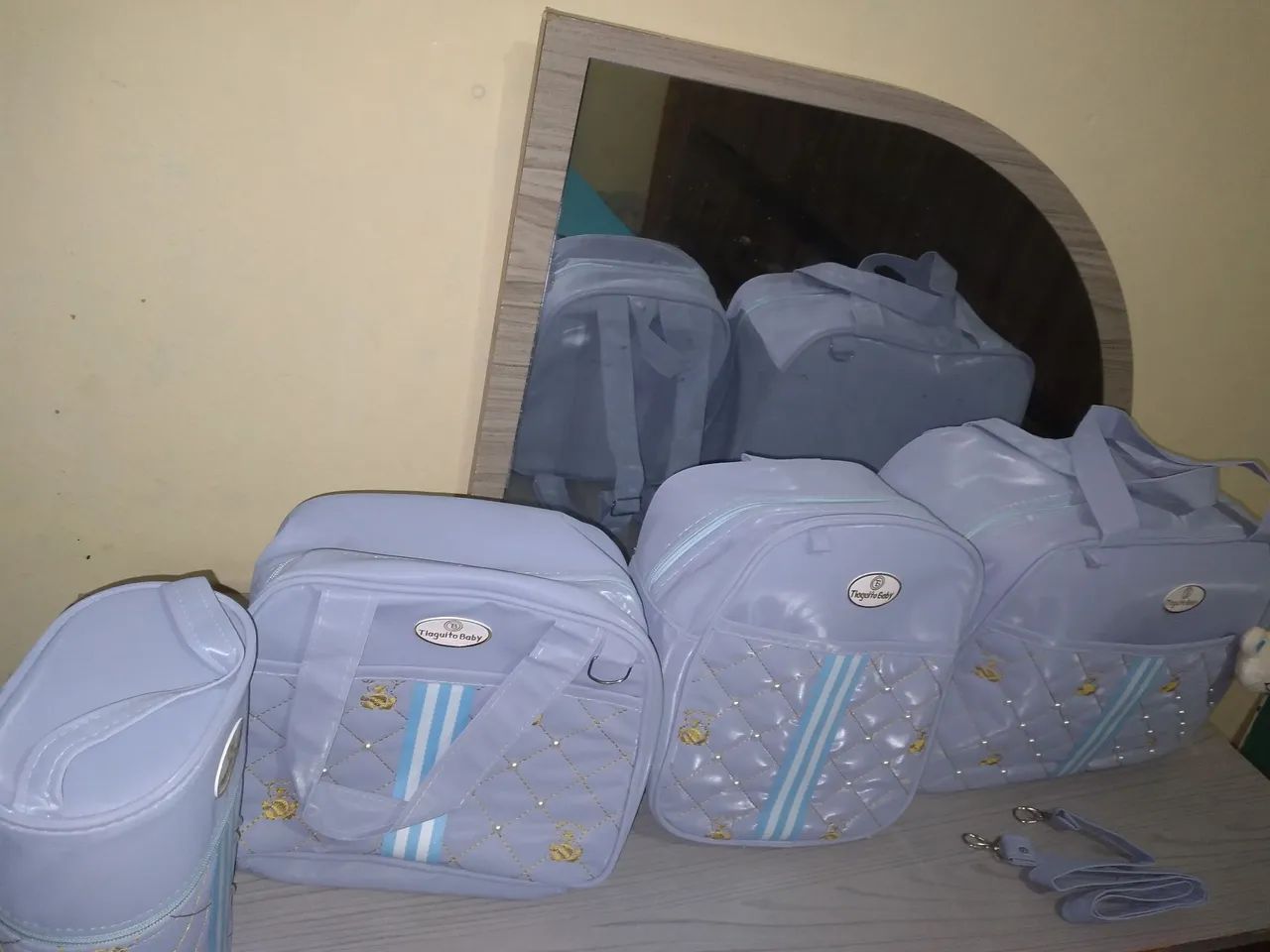Kit de bolsa +  saída maternidade azul  - Foto 2