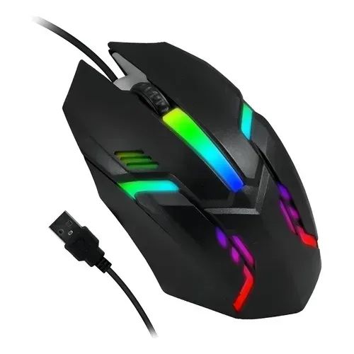 mouse gamer jogos laser 3600dpi usb com fio led 7 botões iluminado - Foto 2