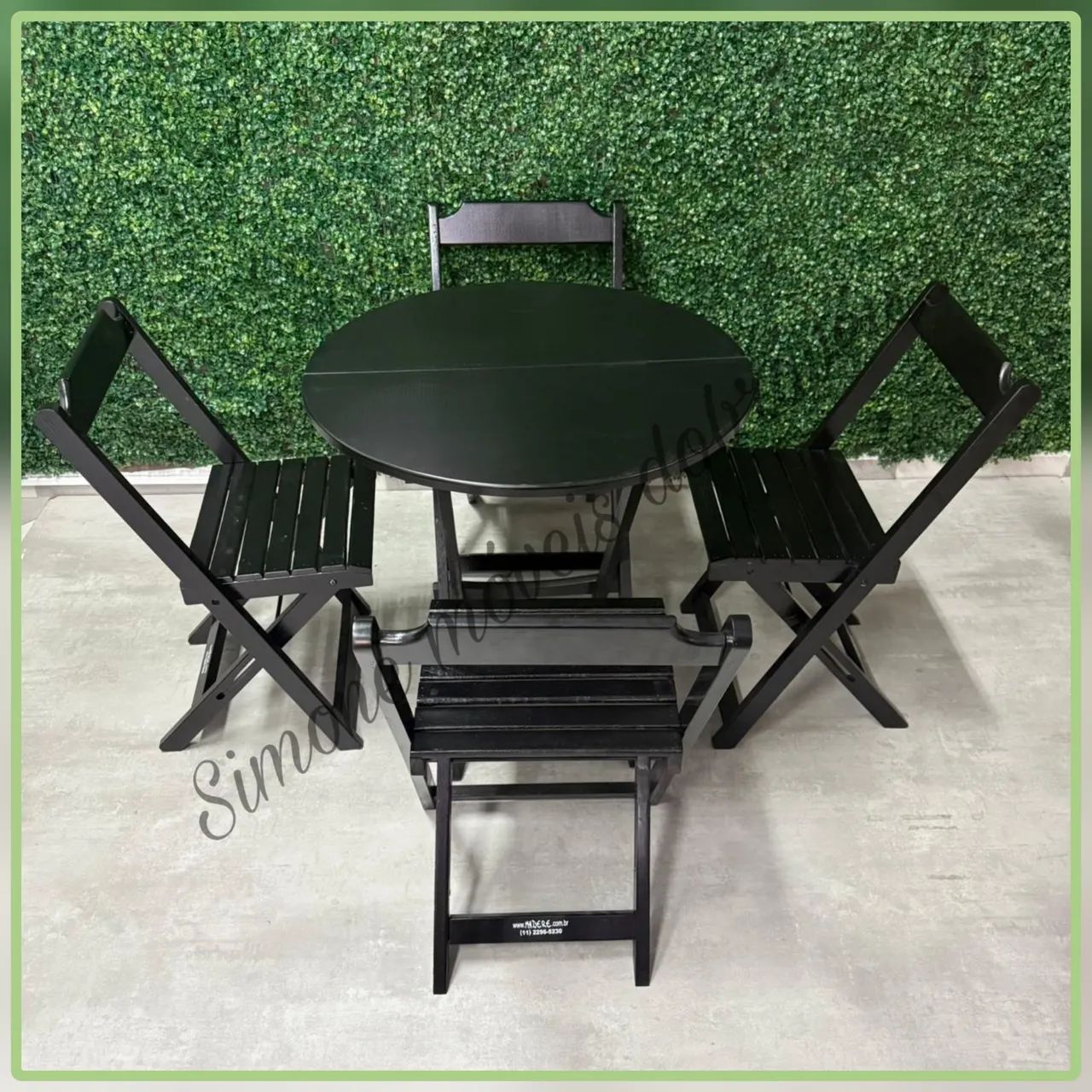 Mesa dobrável em madeira com cadeiras  - Foto 5