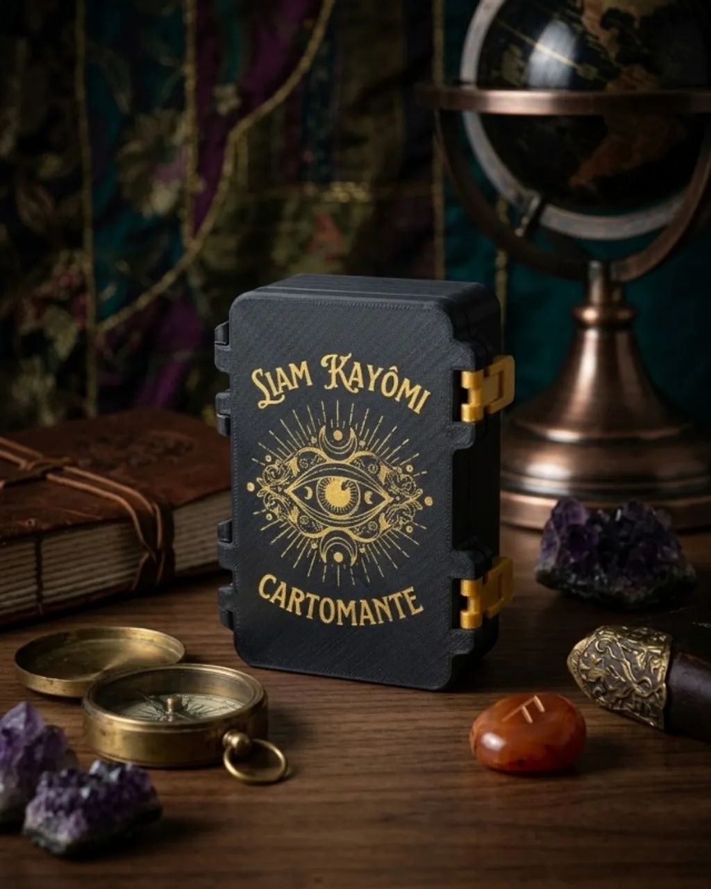 Porta Baralho Tarot Deck Box Caixa Com Trava Super Segura - Foto 3