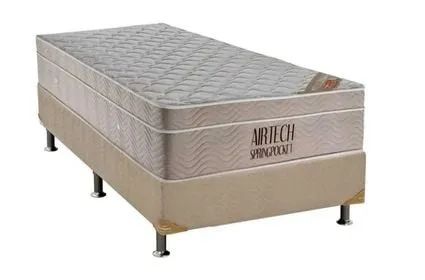 Conjunto Box de Solteiro Airtech Spring Pocket 0,88x1,88x30cm - Oderta!!!