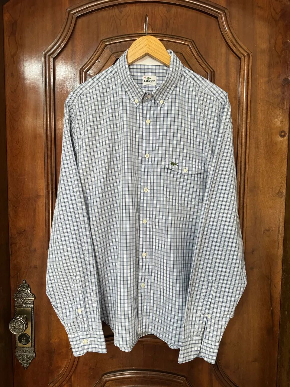 camisa lacoste regular fit xadrez xxg - Foto 3