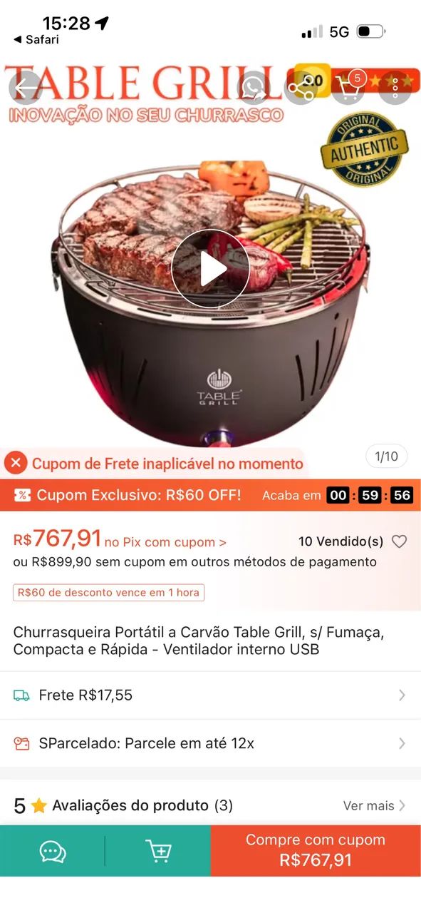 Churrasqueira table grill - Foto 2