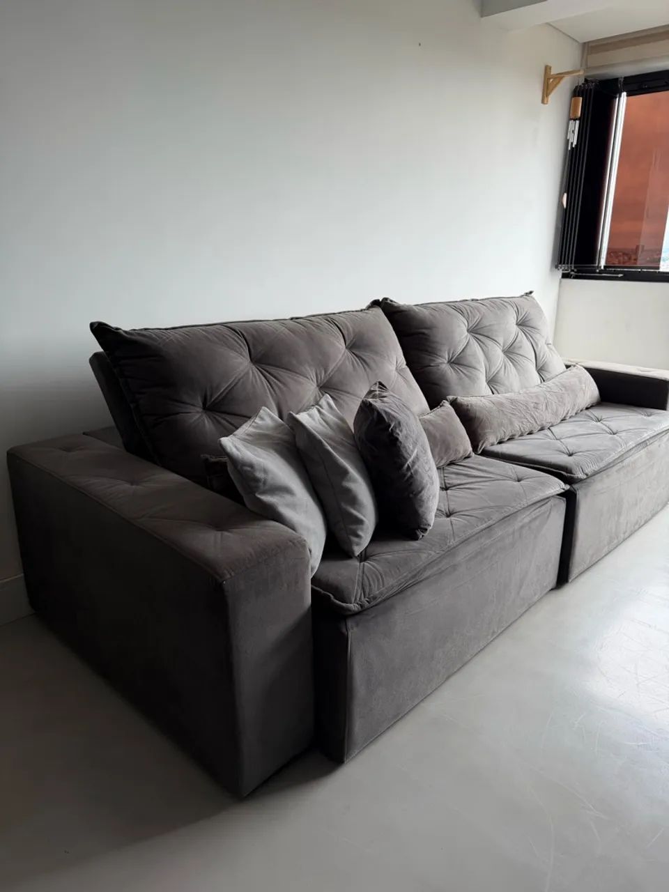 Sofa retrátil Cinza - Foto 5