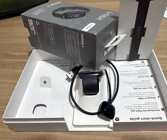 Fitbit Sense 2 (by Google) Graphite - Caixa Completa, Pouquíssimo - Foto 3