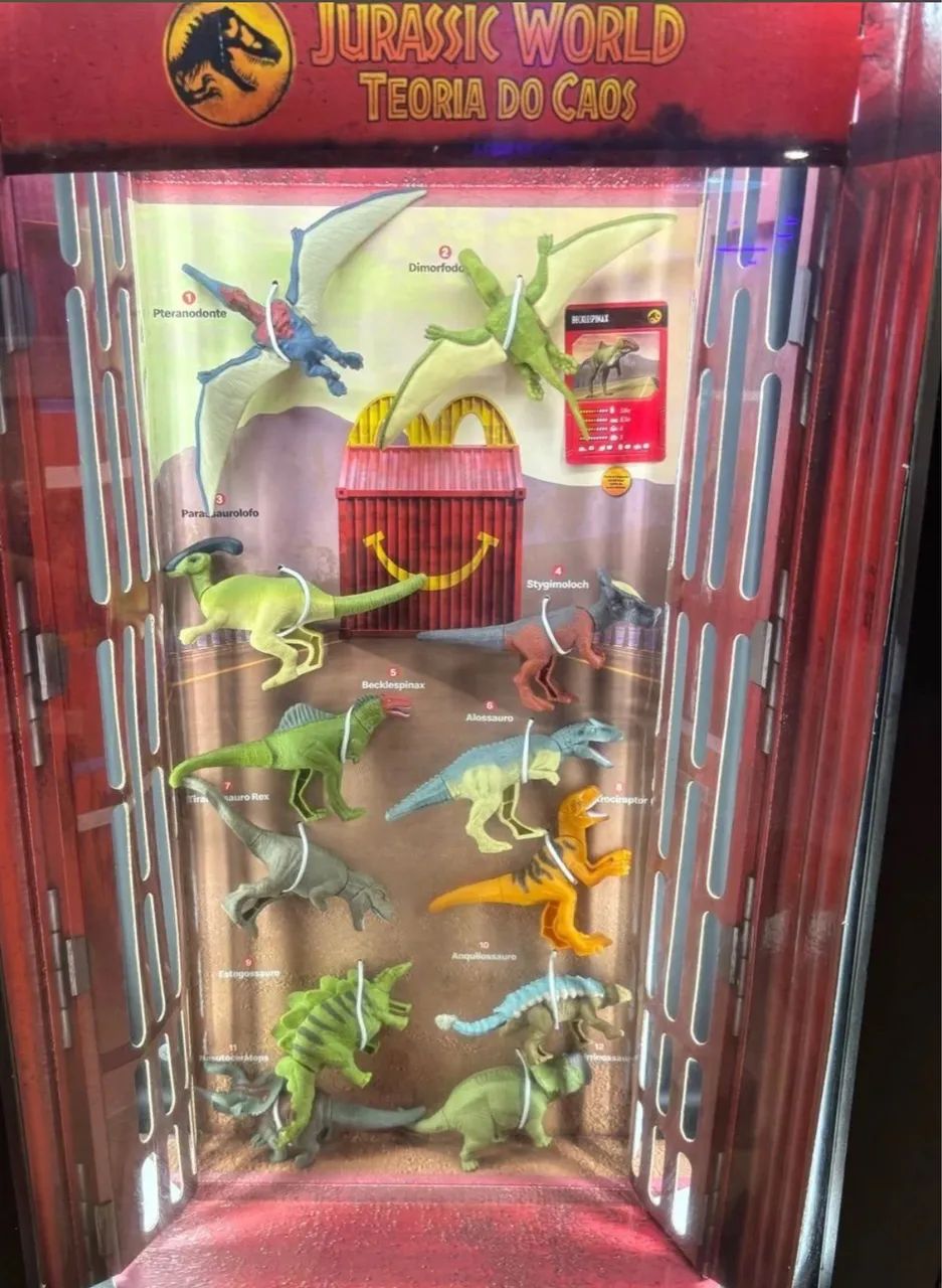 mt coleção jurassic world teoria do caos completa mc donalds 2025