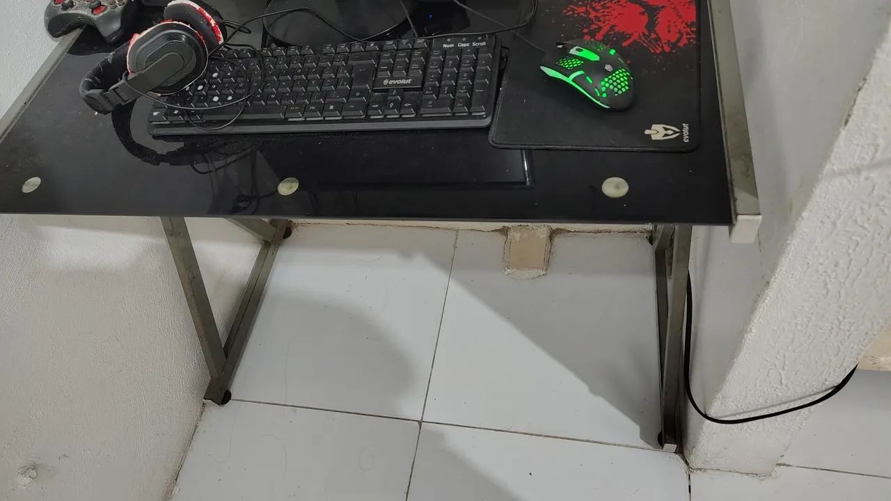 Mesa de Escritório em Vidro Temperado Black - Foto 4