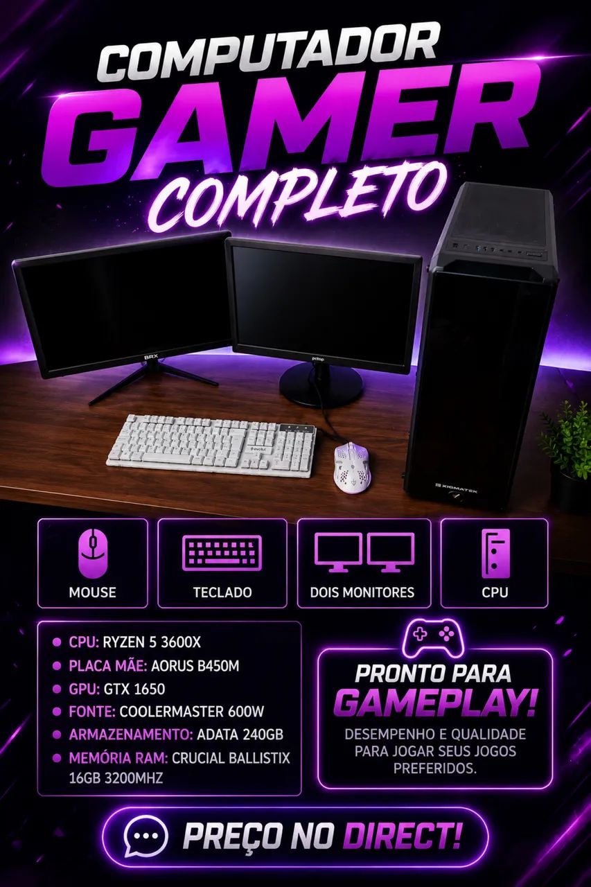 PC GAMER COMPLETO FUNCIONANDO 100% PREÇO BAIXO! - Foto 2