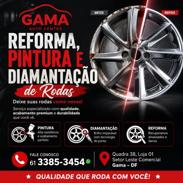 Diamantação, Pintura e Reforma de Rodas em Gama-DF