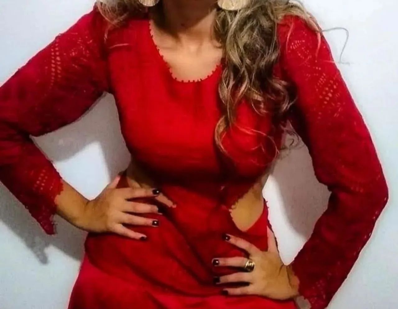 Vestido Rendado Vermelho - Renda Renascença - Foto 2