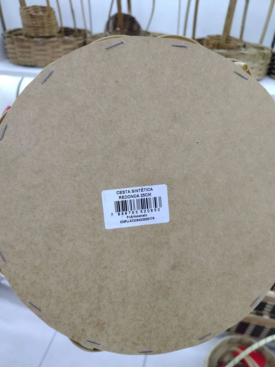 Cesta Sintética Redonda 25 cm para café da manhã decoração, presente. - Foto 3