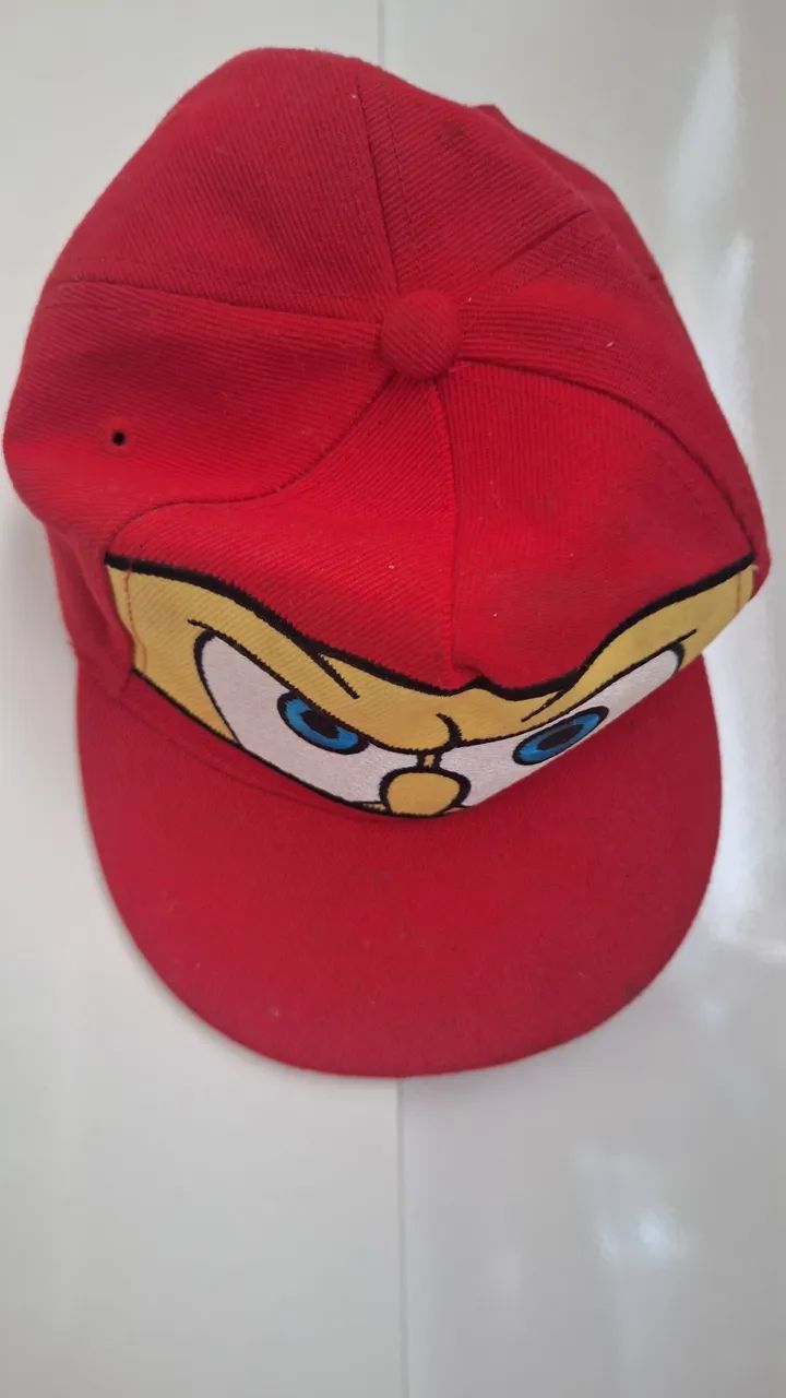 Boné infantil vermelho Bob Esponja 
