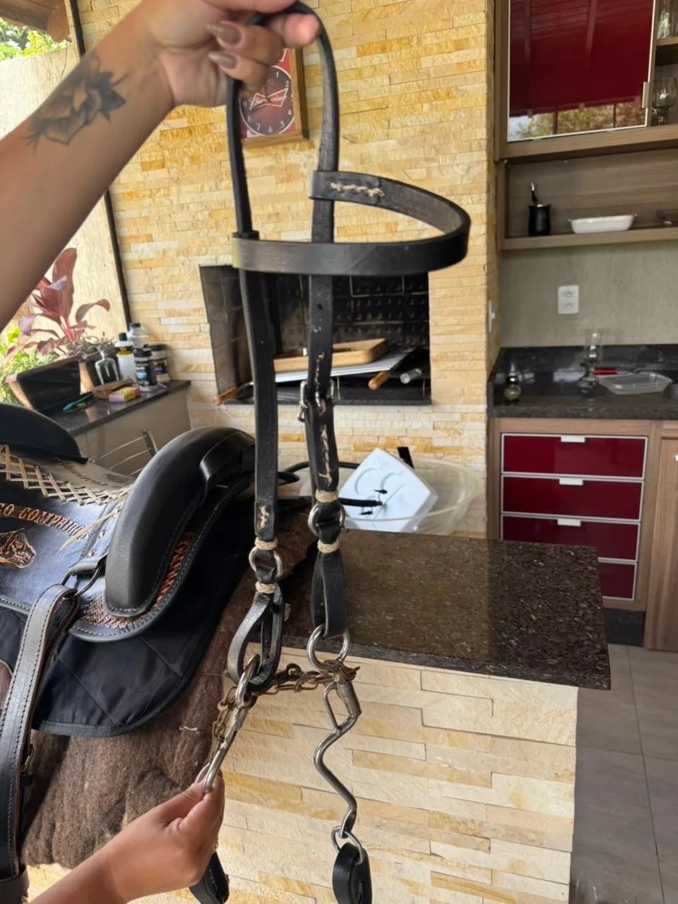 ENCILHA COMPLETA - COURO LEGÍTIMO  - Foto 5