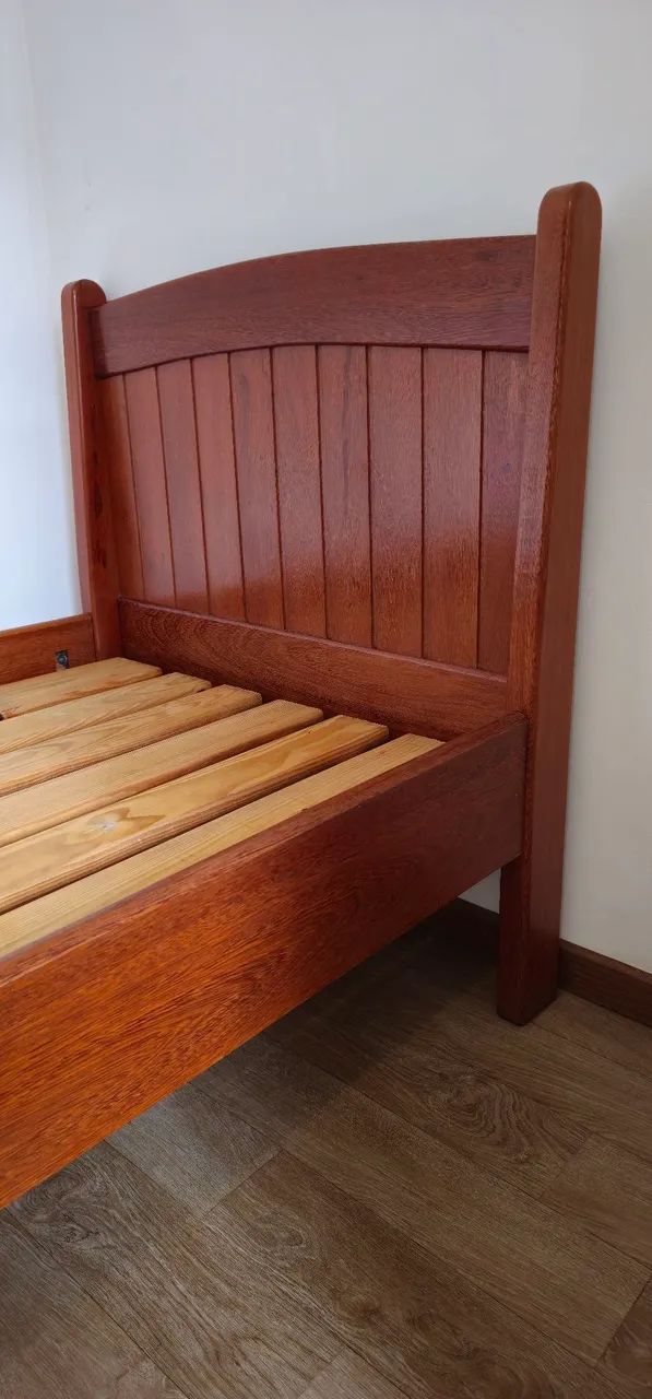 Cama de madeira maciça padrão solteiro (Super Resistente) - Foto 2