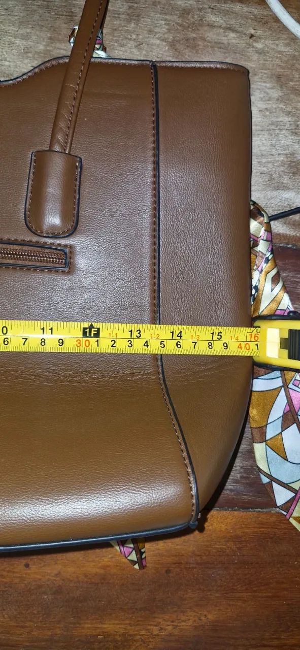Bolsa nova marrom de couro sintetico LINDA - Foto 5
