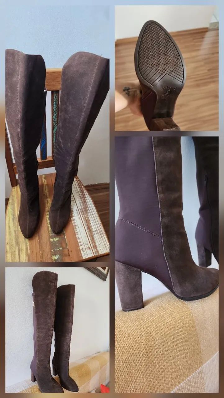 Bota de camurça marrom