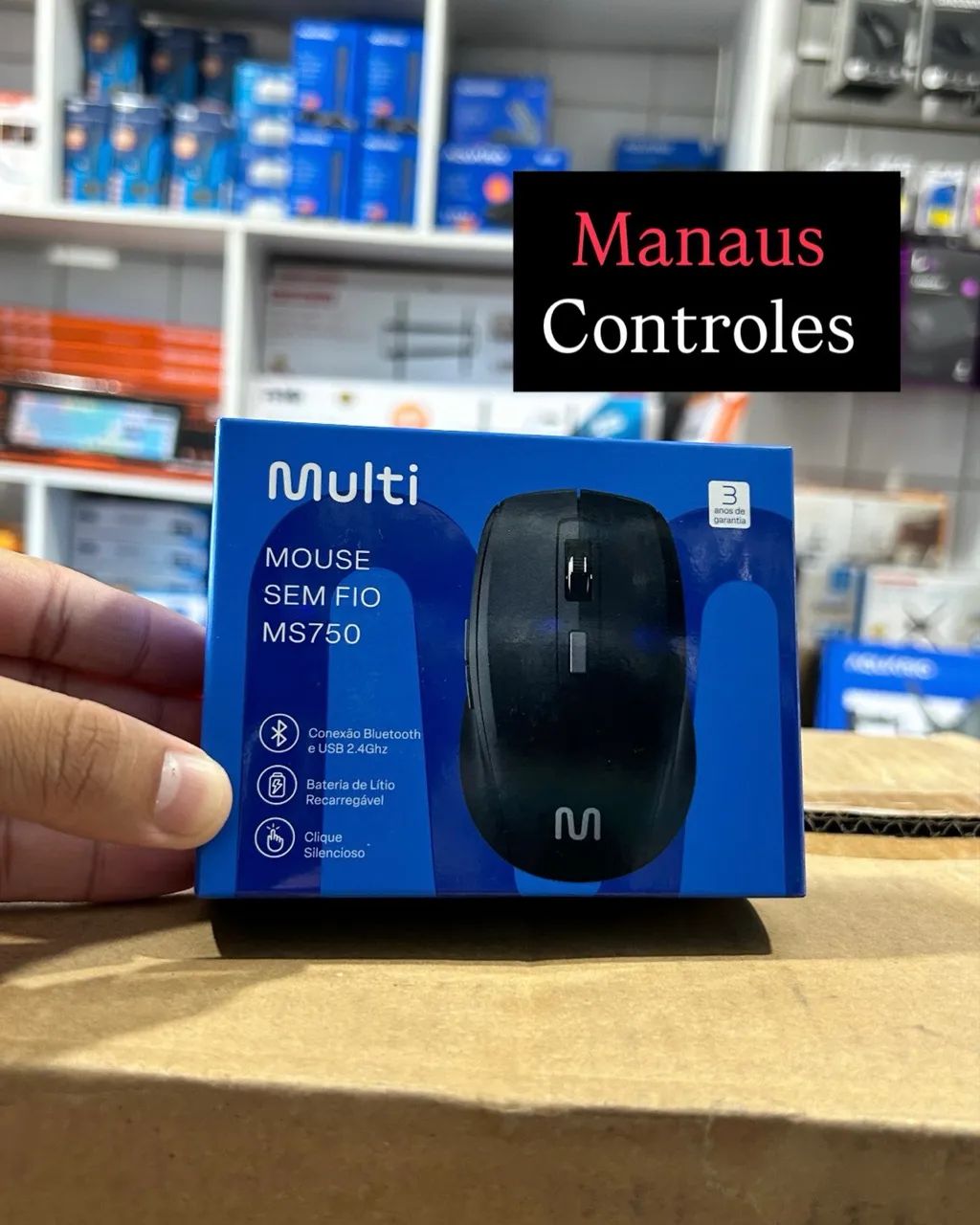 Mouse Sem Fio Via Bluetooth 6 botões Multi 