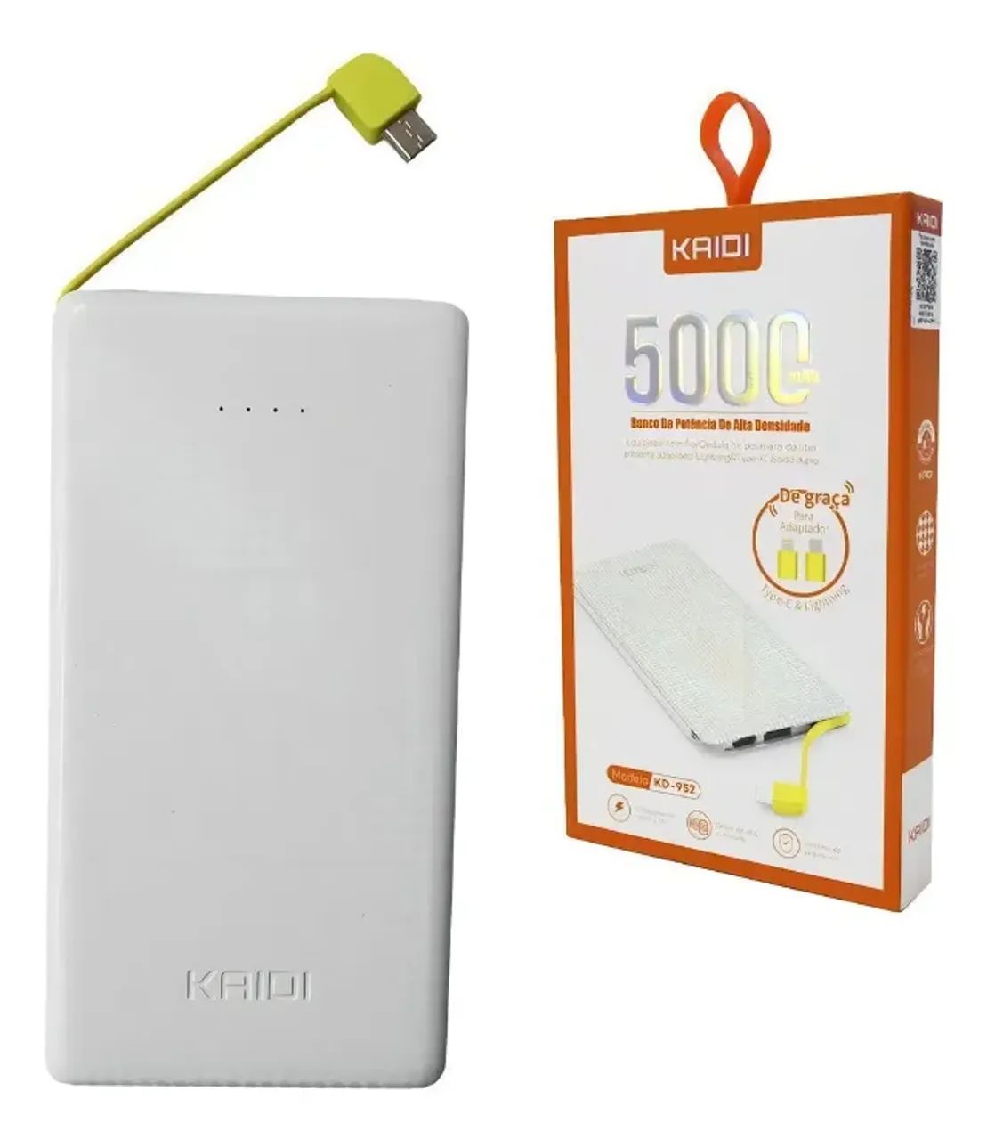  Power Bank Kaide -KD-952 Branco - Foto 4