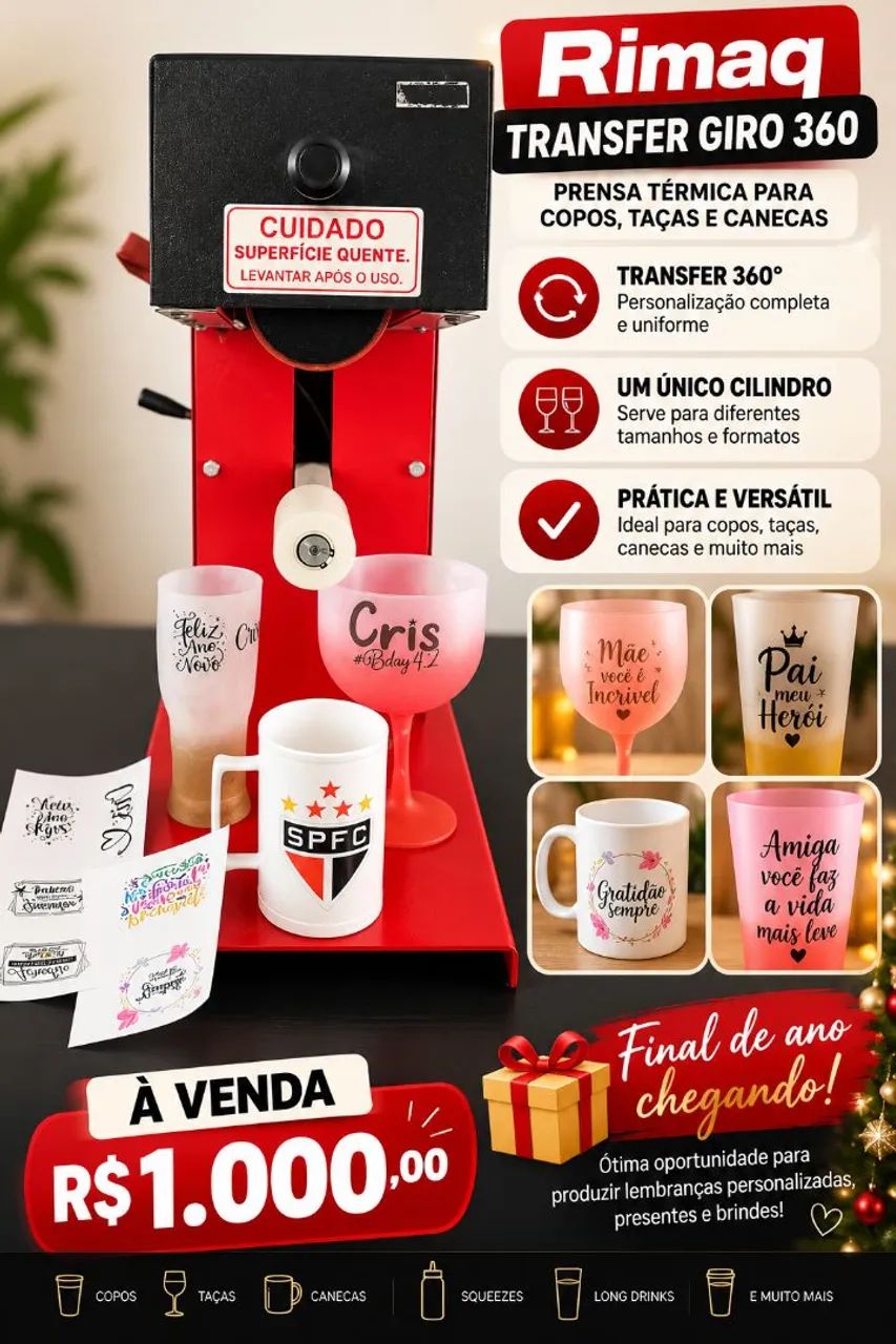 Máquina transfer giro 360 da rimaque 