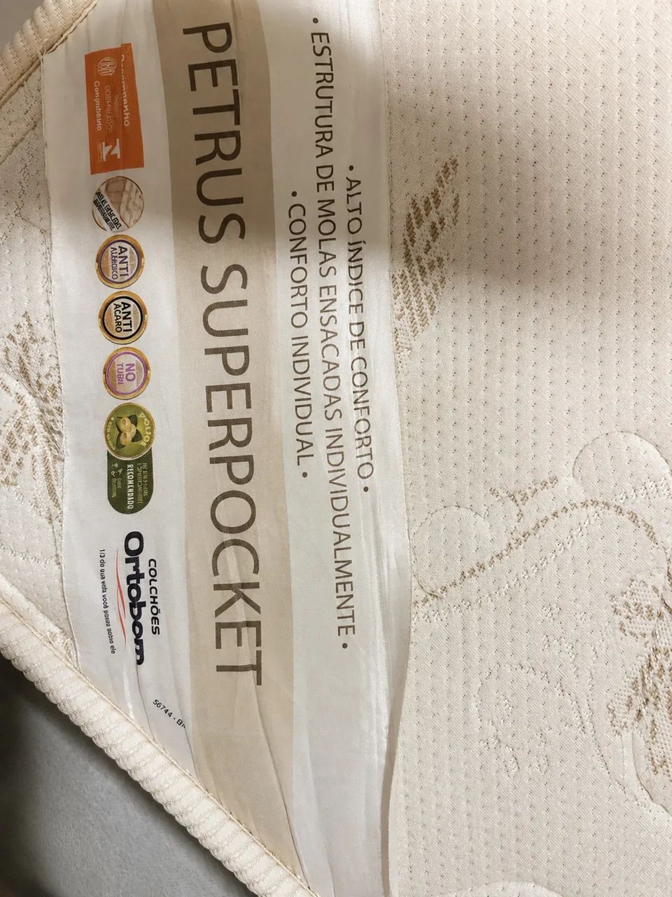 Cama Box Solteirão Ortobom + Cabeceira Estofada 