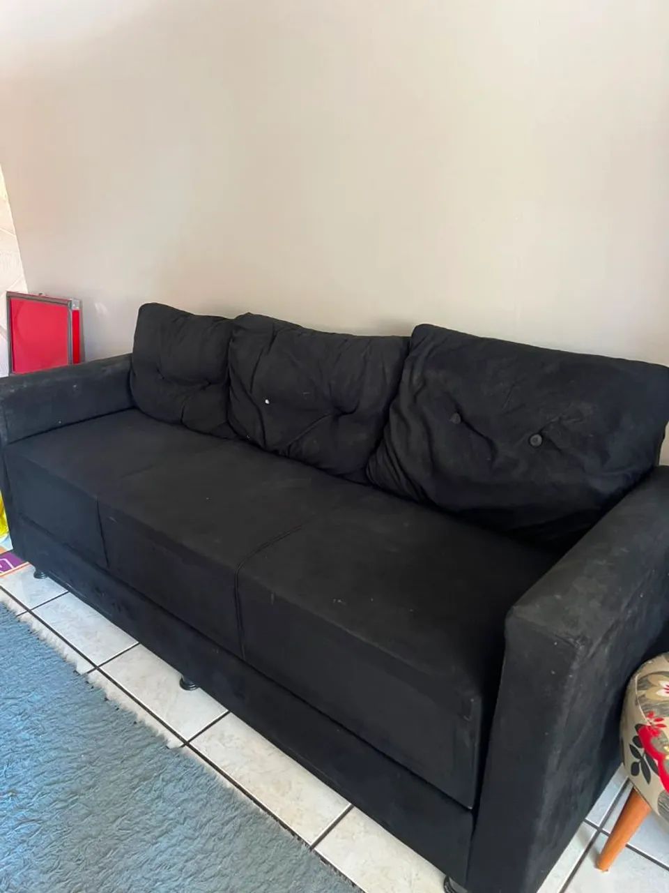 Sofá 3 lugares vira cama  - Foto 3