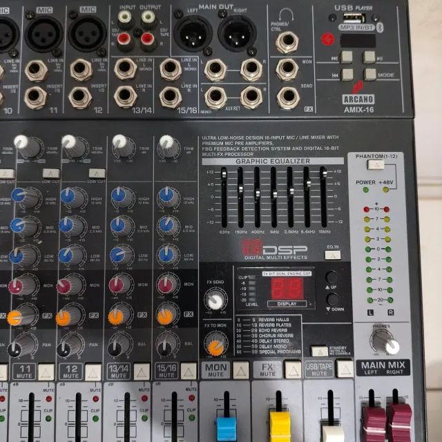 Mesa De Som Com 16 Canais Arcano Amix-16 interface USB - Foto 5