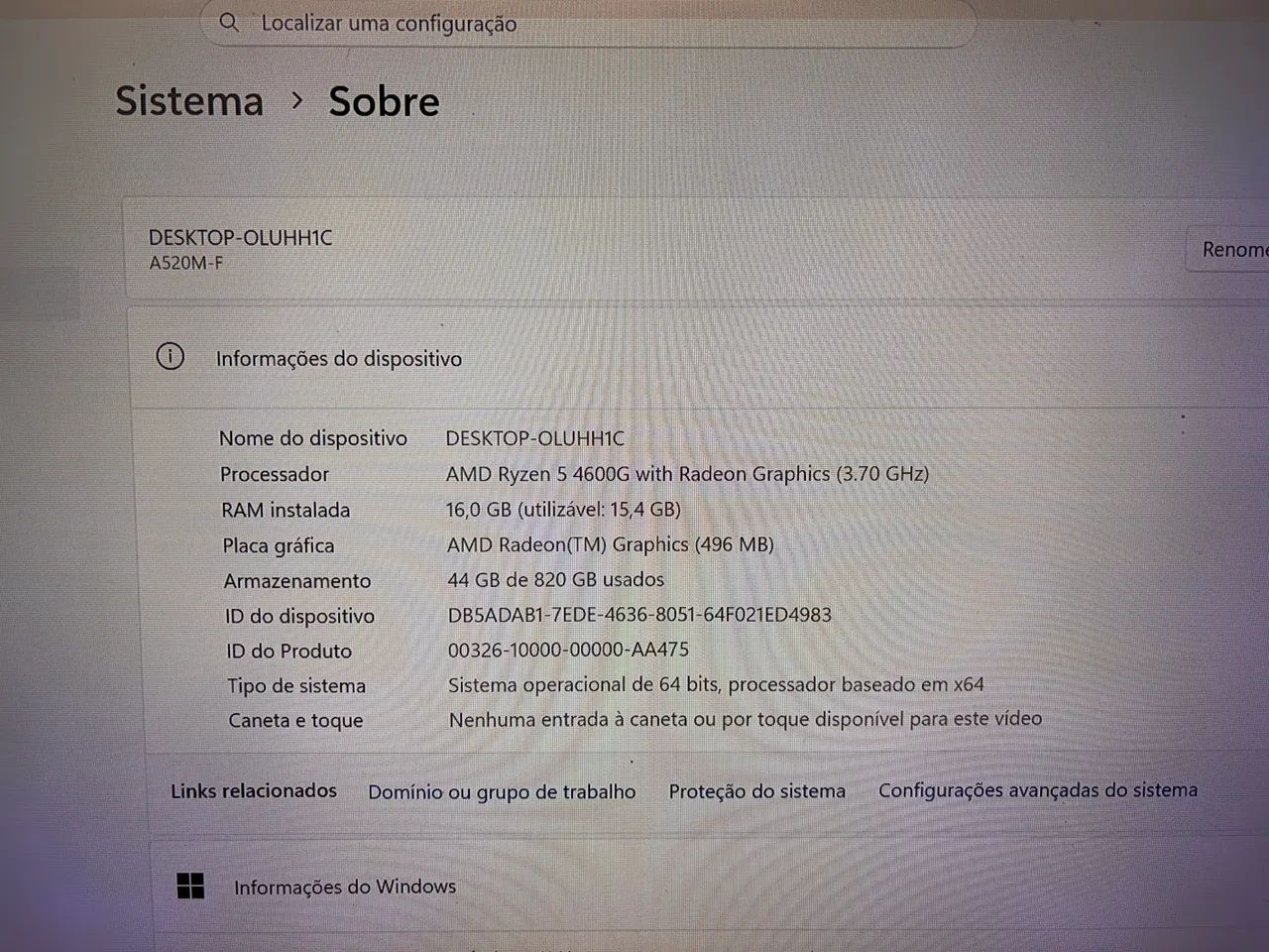 Computador Ryzen 5 4600G - 16GB RAM - SSD + HD - Foto 4