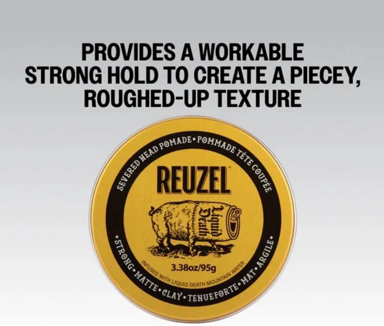 Reuzel x Liquid Death Severed Head Clay Matte Pomade 95 - Pomada Importada  - Foto 3