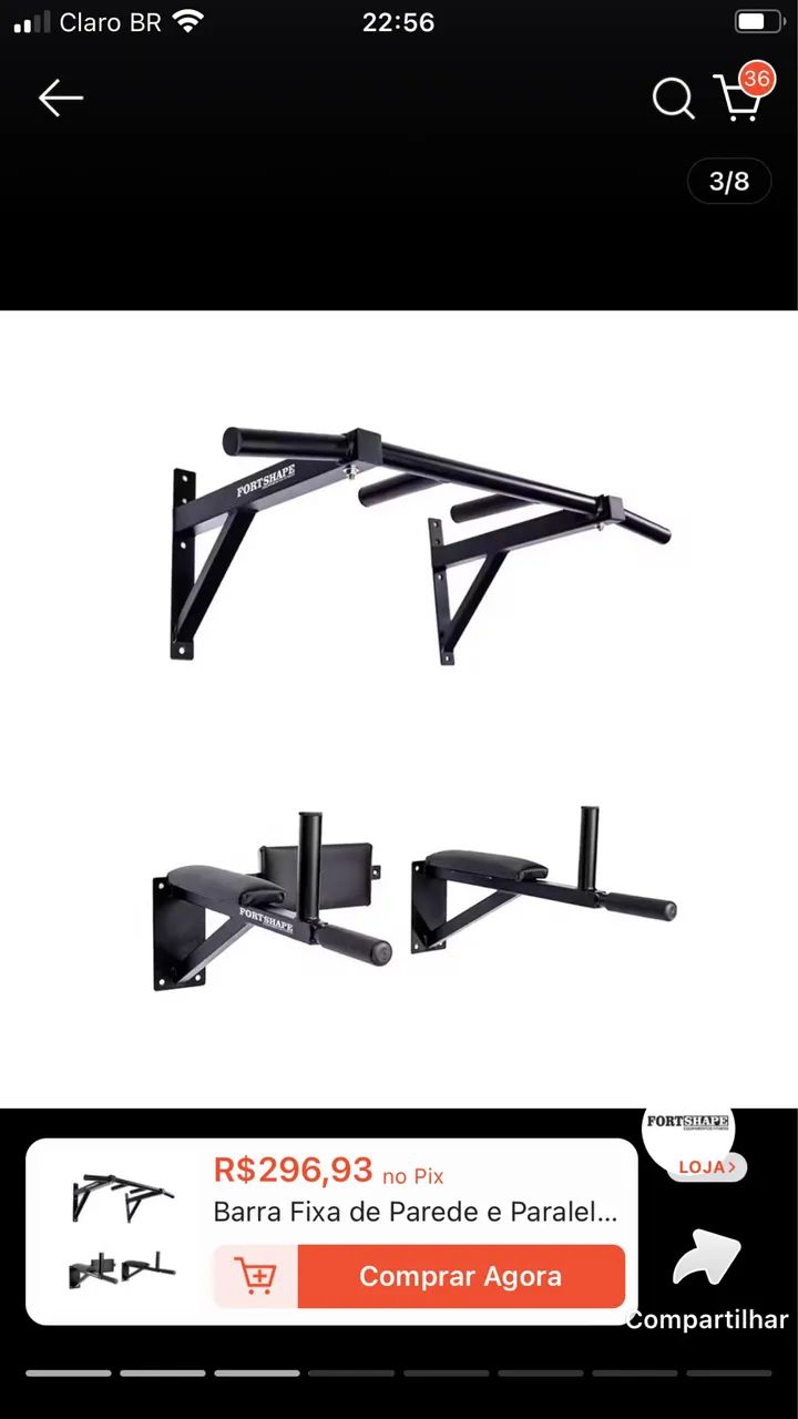 Barra fixa de parede pull up +paralela de abdominal 