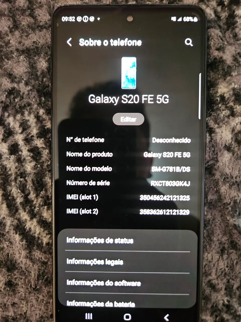 S20 fe com caixa mais acessorios