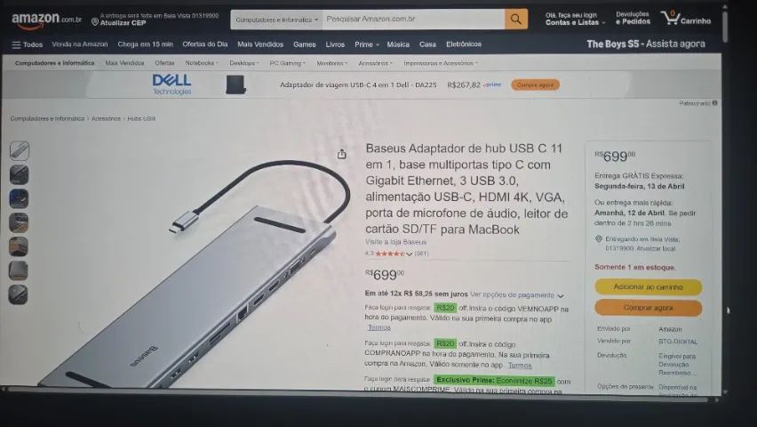HUB Baseus Adaptador de hub USB C 11 em 1 - Foto 3