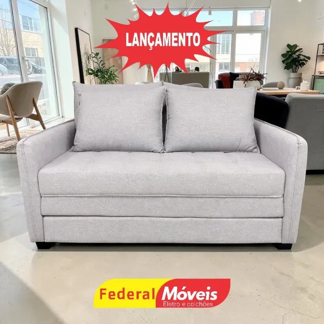 Sofá Cama 1,55m Linho - Últimas Unidades!