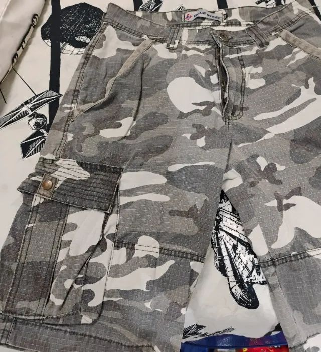 Bermuda Sarja Militar Cinza - 40 - Foto 4