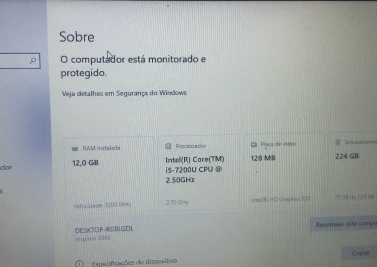 NOTEBOOK DELL i5 7? GERAÇÃO 12GB RAM  - Foto 2