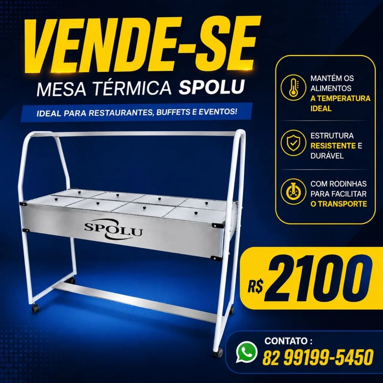 Carro térmico buffet self-service 8 cubas SPOLU - Foto 3