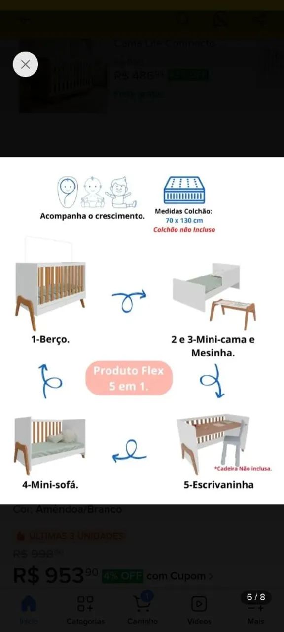 Berço multi funcional  - Foto 2