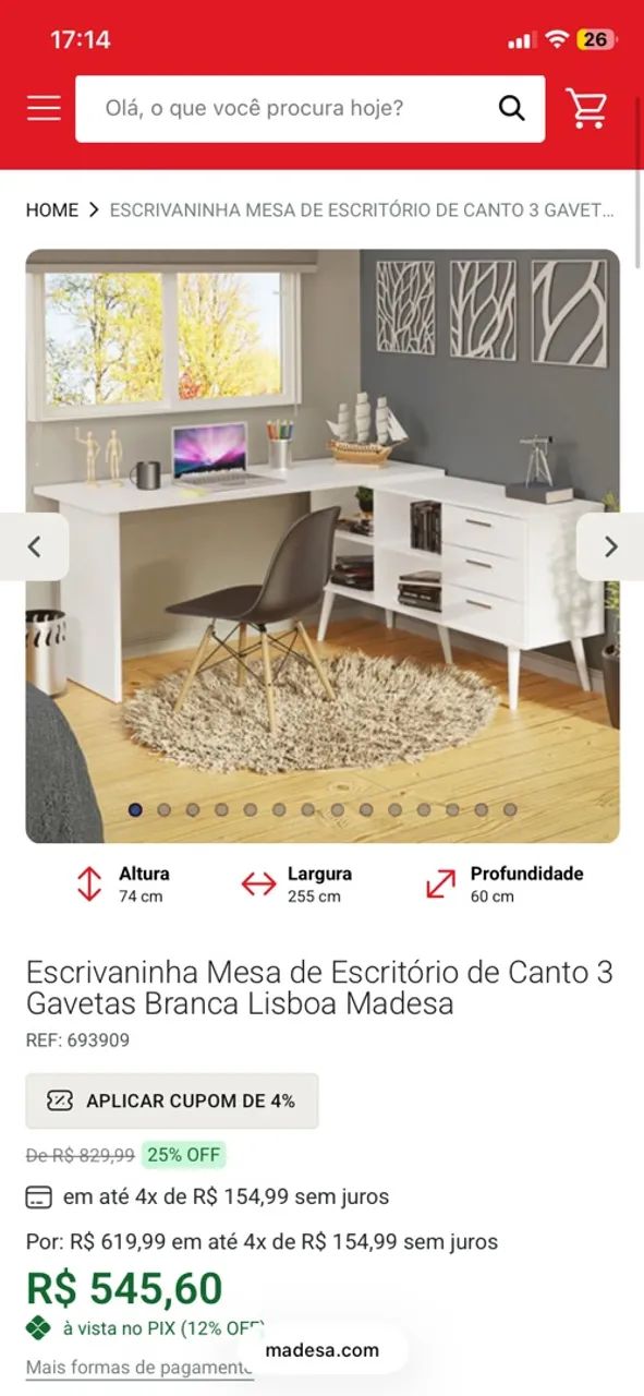 Mesa em L Madesa
